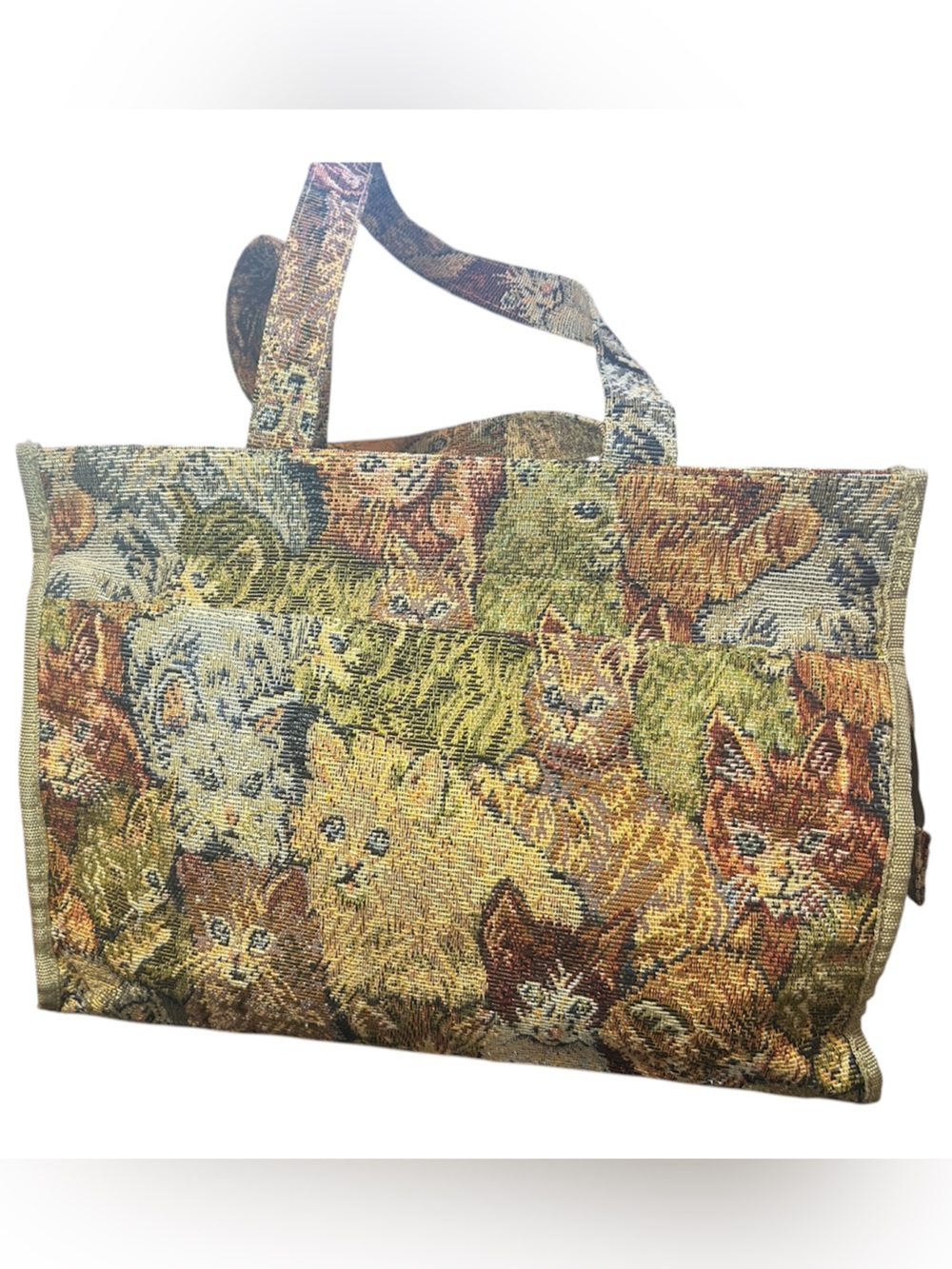 Tapestry Cat Lover Multi-Color Women’s Tote Bag Zipper Purse‎
